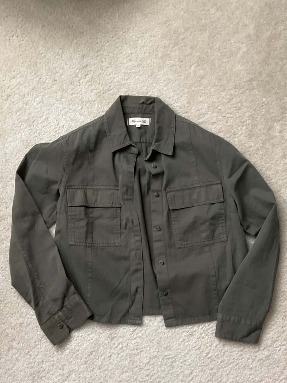 Madewell Olive Utility shirt  with Patch Pockets